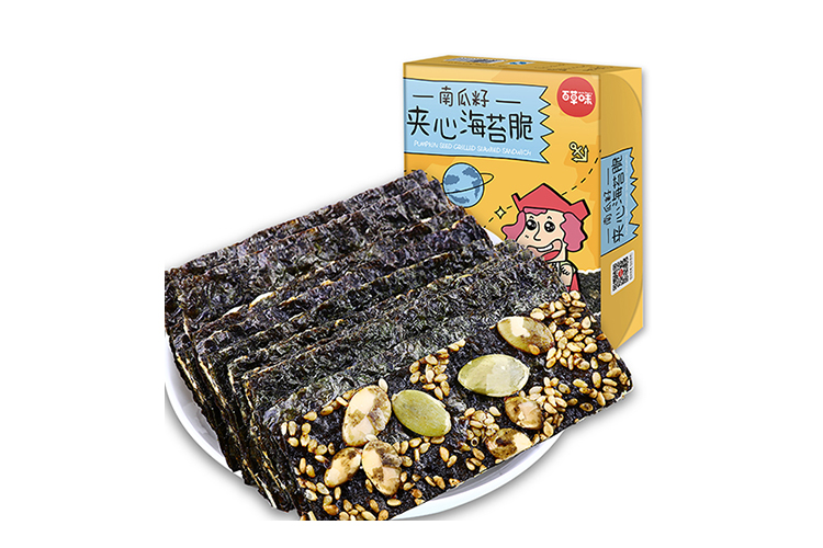 BAICAOWEI CRISPY SEAWEED WITH PUMPKIN SEEDS 40G